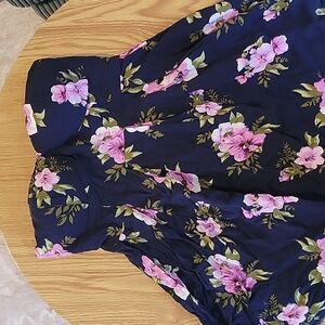Strapless Floral Dress